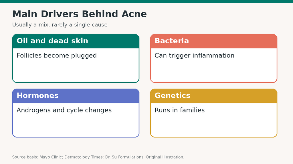 Four main drivers behind acne